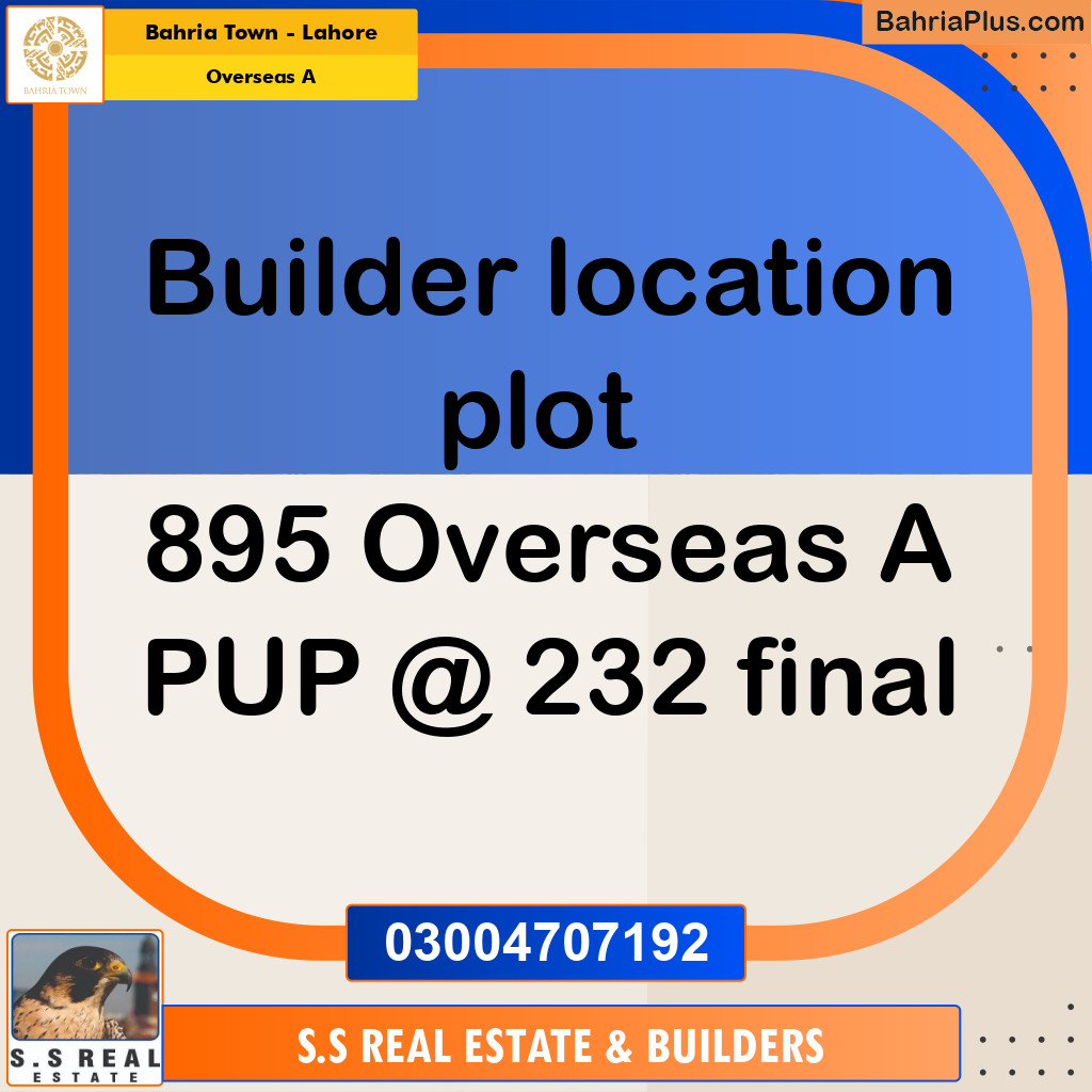 10 Marla Residential Plot for Sale in Overseas A -  Bahria Town, Lahore - (BP-357991)
