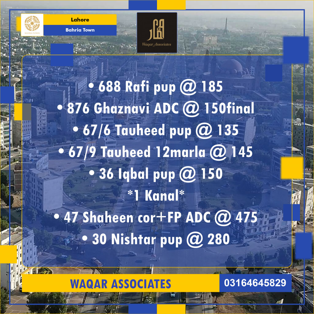 Residential Plot for Sale in Bahria Town, Lahore - (BP-357996)