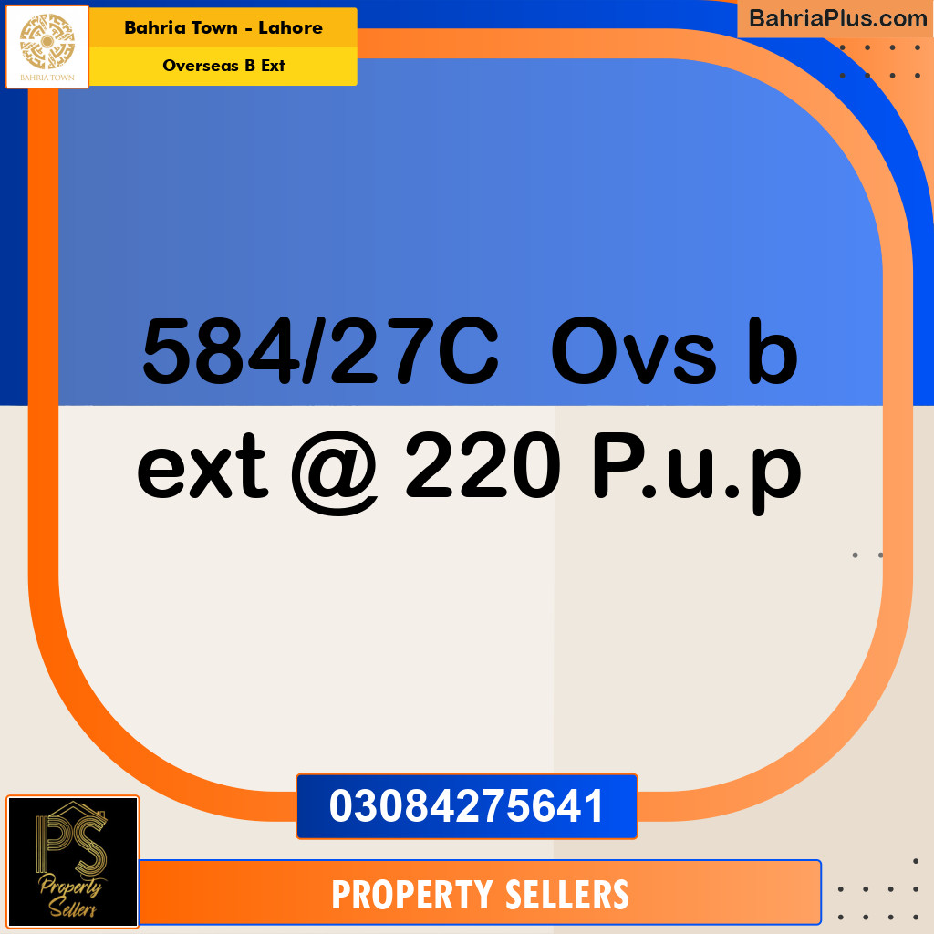1 Kanal Residential Plot for Sale in Overseas B Ext -  Bahria Town, Lahore - (BP-357997)
