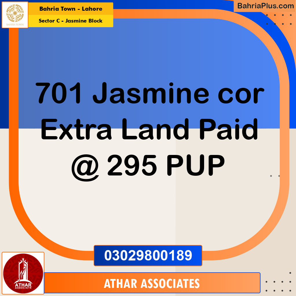 13 Marla Residential Plot for Sale in Sector C - Jasmine Block -  Bahria Town, Lahore - (BP-358026)