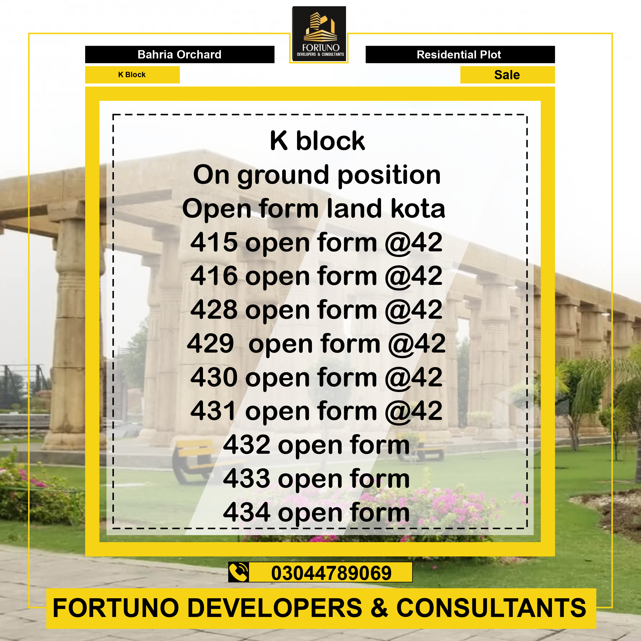 5 Marla Residential Plot for Sale in Phase 2 - K Block -  Bahria Orchard, Lahore - (BP-358074)