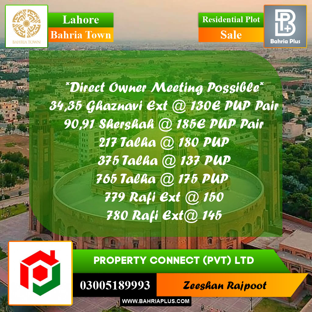 Residential Plot for Sale in Bahria Town, Lahore - (BP-358090)
