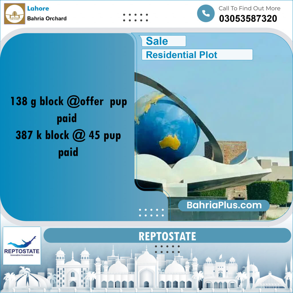 Residential Plot for Sale in Bahria Orchard, Lahore - (BP-358125)