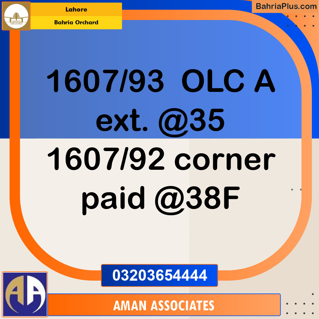 Residential Plot for Sale in Bahria Orchard, Lahore - (BP-358154)