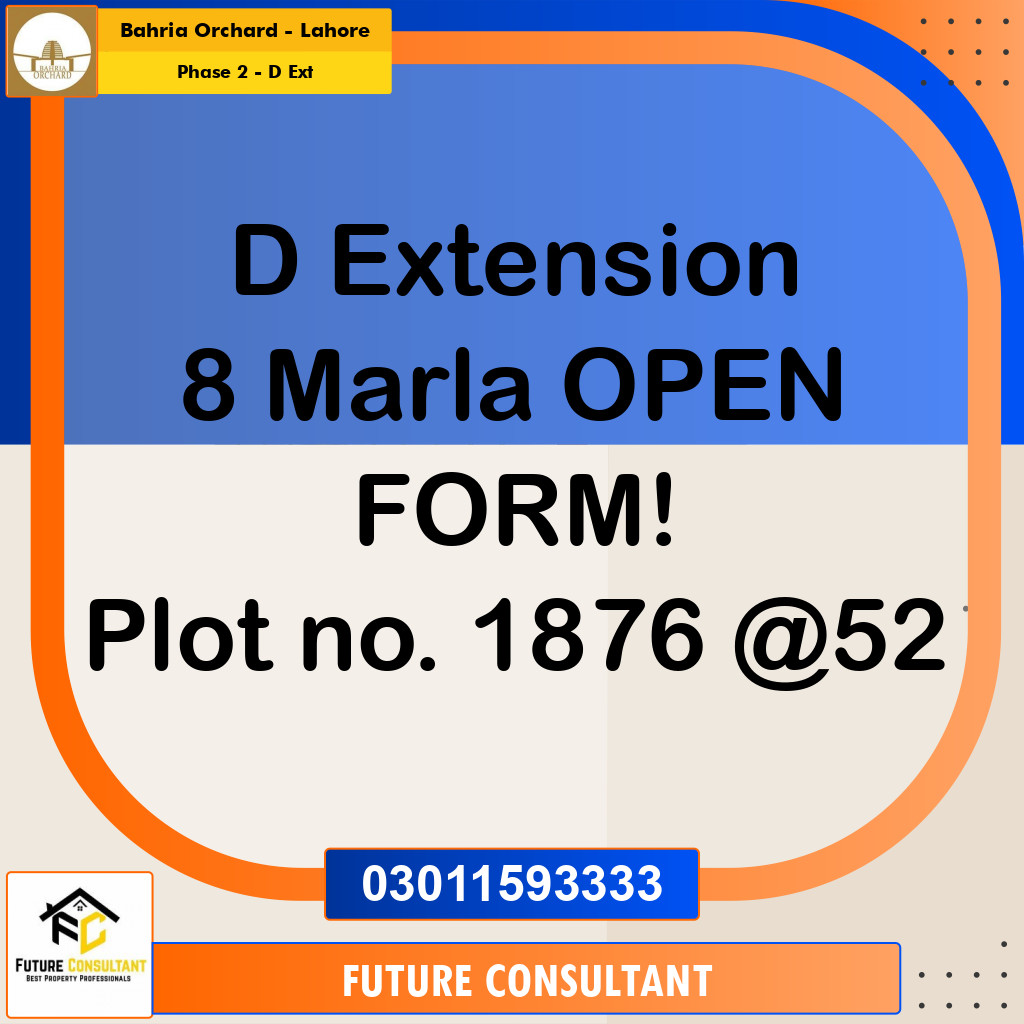 8 Marla Residential Plot for Sale in Phase 2 - D Ext -  Bahria Orchard, Lahore - (BP-358173)