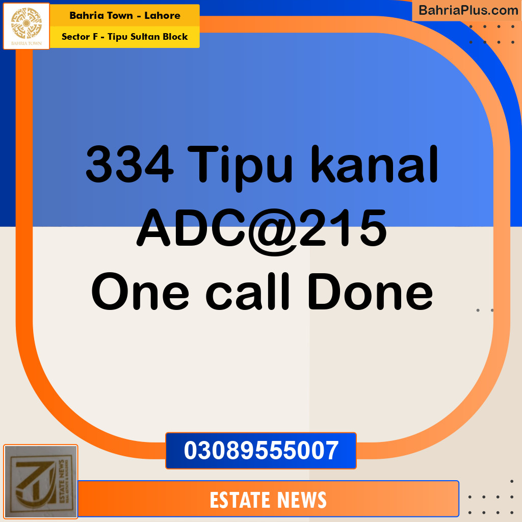 Residential Plot for Sale in Sector F - Tipu Sultan Block -  Bahria Town, Lahore - (BP-358210)