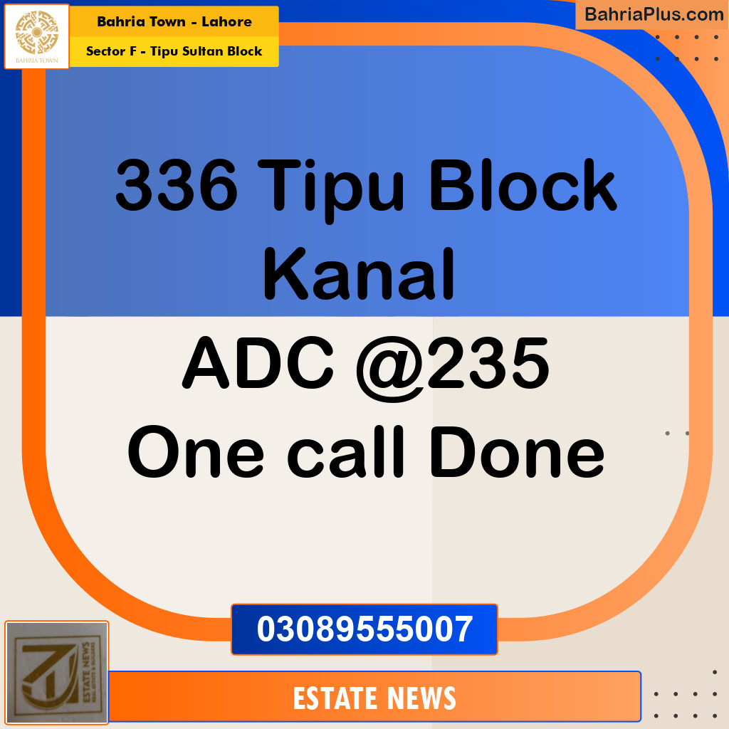 Residential Plot for Sale in Sector F - Tipu Sultan Block -  Bahria Town, Lahore - (BP-358211)
