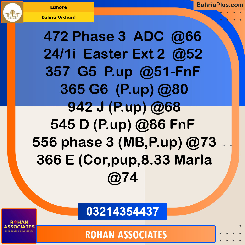 Residential Plot for Sale in Bahria Orchard, Lahore - (BP-358262)