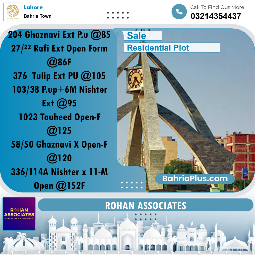 Residential Plot for Sale in Bahria Town, Lahore - (BP-358263)