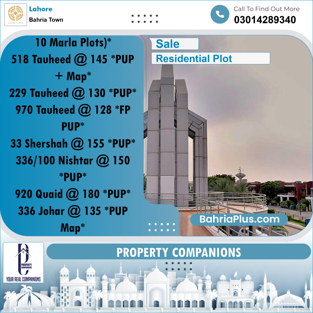 Residential Plot for Sale in Bahria Town, Lahore - (BP-358264)