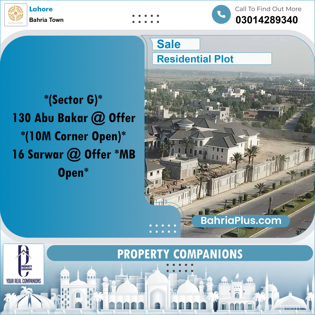 Residential Plot for Sale in Bahria Town, Lahore - (BP-358265)