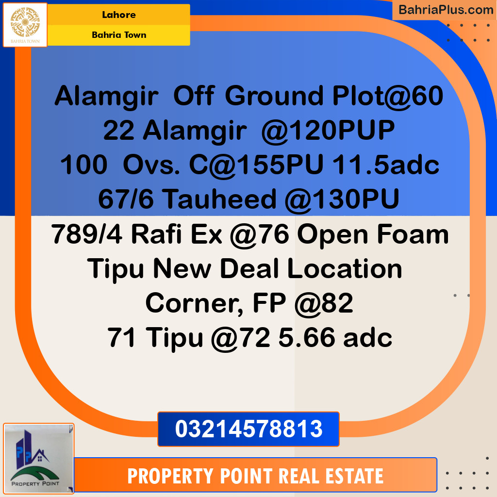 Residential Plot for Sale in Bahria Town, Lahore - (BP-358320)