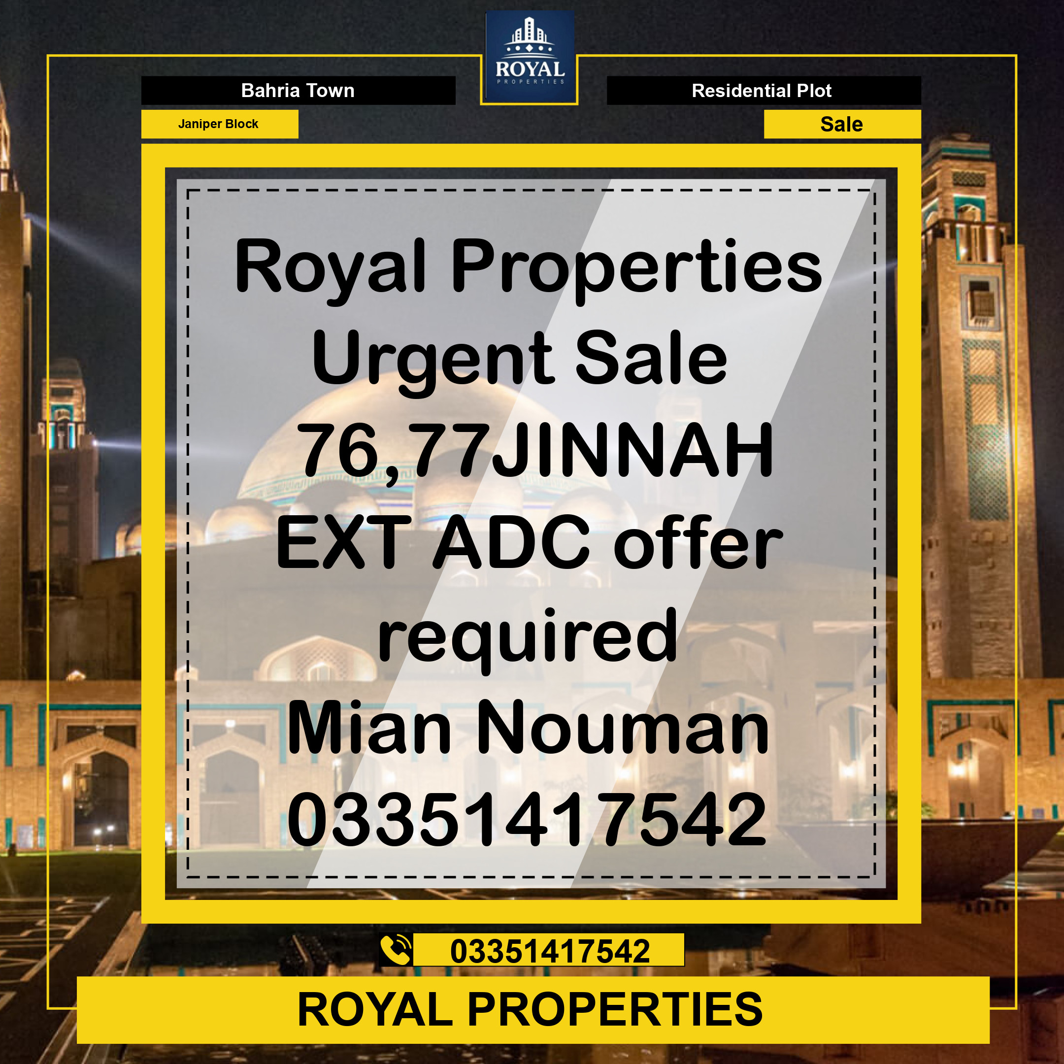 5 Marla Residential Plot for Sale in Sector C - Janiper Block -  Bahria Town, Lahore - (BP-358330)