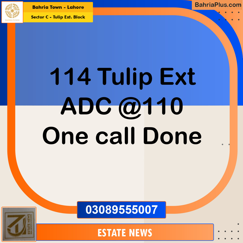 Residential Plot for Sale in Sector C - Tulip Ext. Block -  Bahria Town, Lahore - (BP-358352)