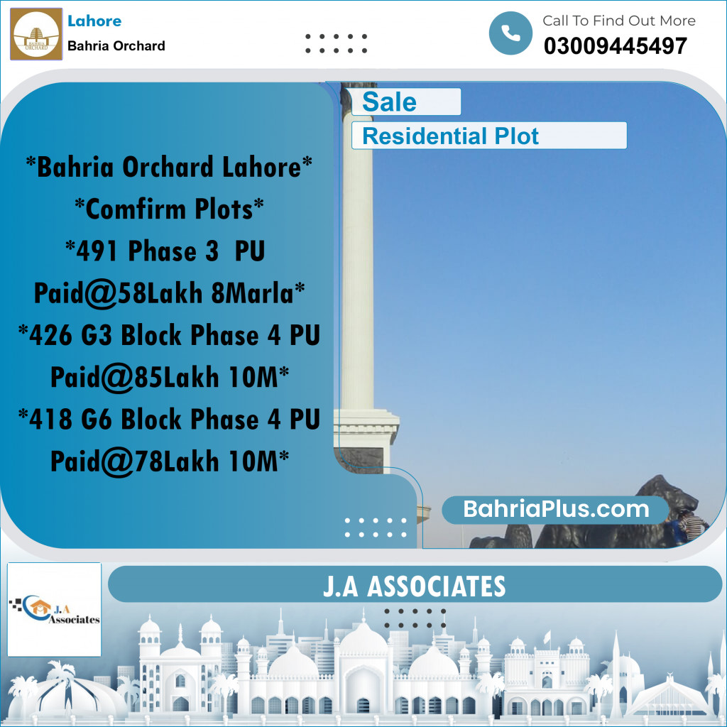 10 Marla Residential Plot for Sale in Bahria Orchard, Lahore - (BP-358383)