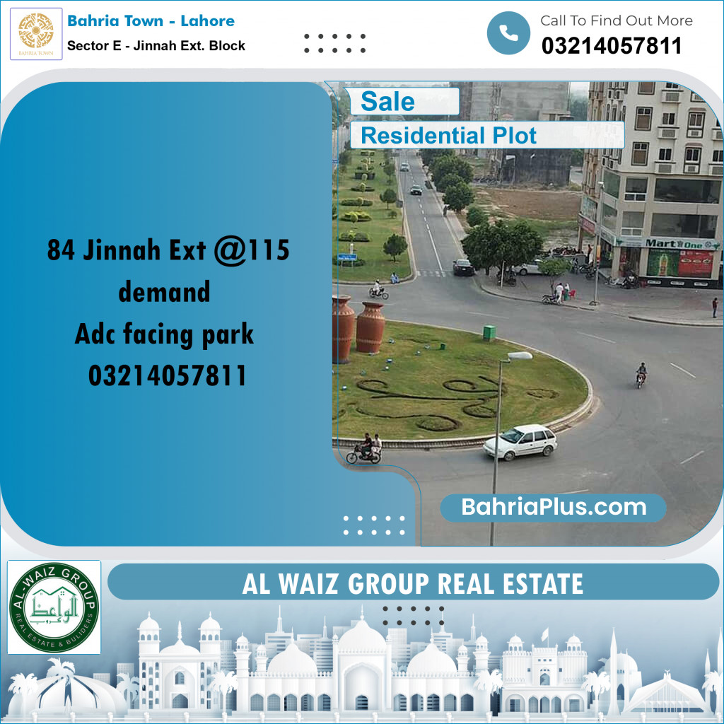 5 Marla Residential Plot for Sale in Sector E - Jinnah Ext. Block -  Bahria Town, Lahore - (BP-358384)