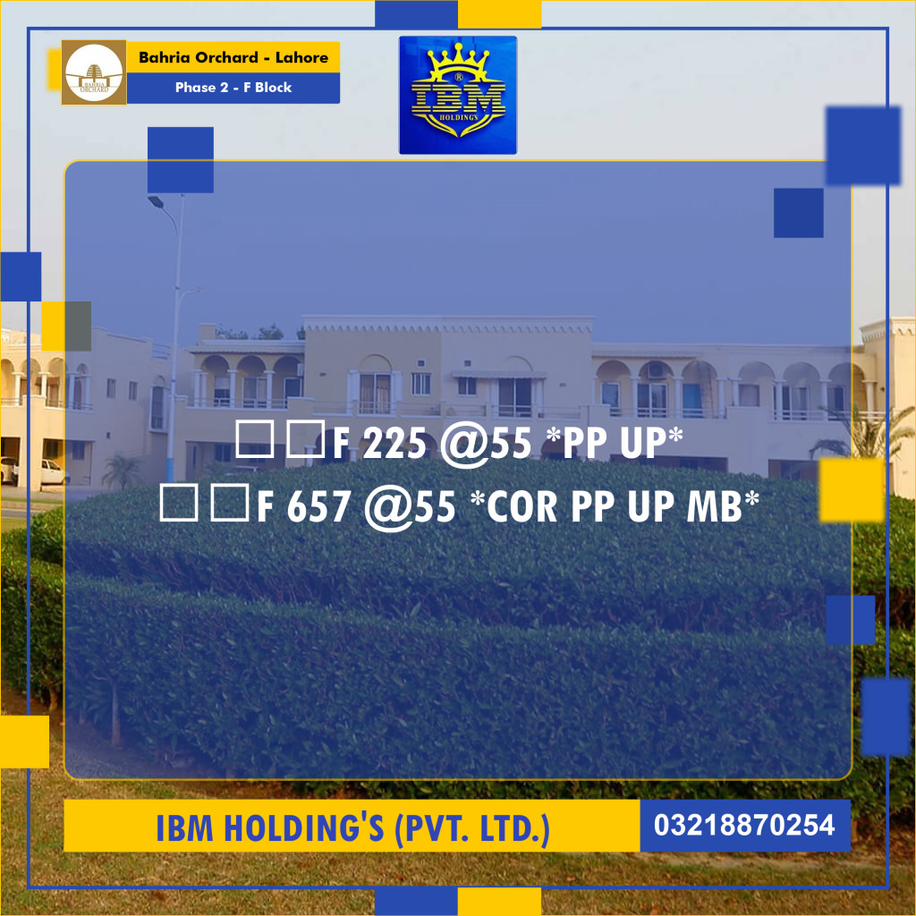 5 Marla Residential Plot for Sale in Phase 2 - F Block - Bahria Orchard, Lahore - (BP-358385)