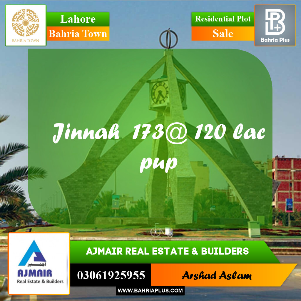 Residential Plot for Sale in Bahria Town, Lahore - (BP-358479)