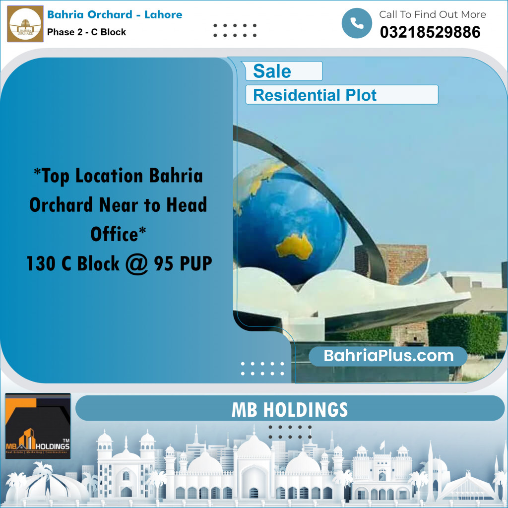 8 Marla Residential Plot for Sale in Phase 2 - C Block -  Bahria Orchard, Lahore - (BP-358532)
