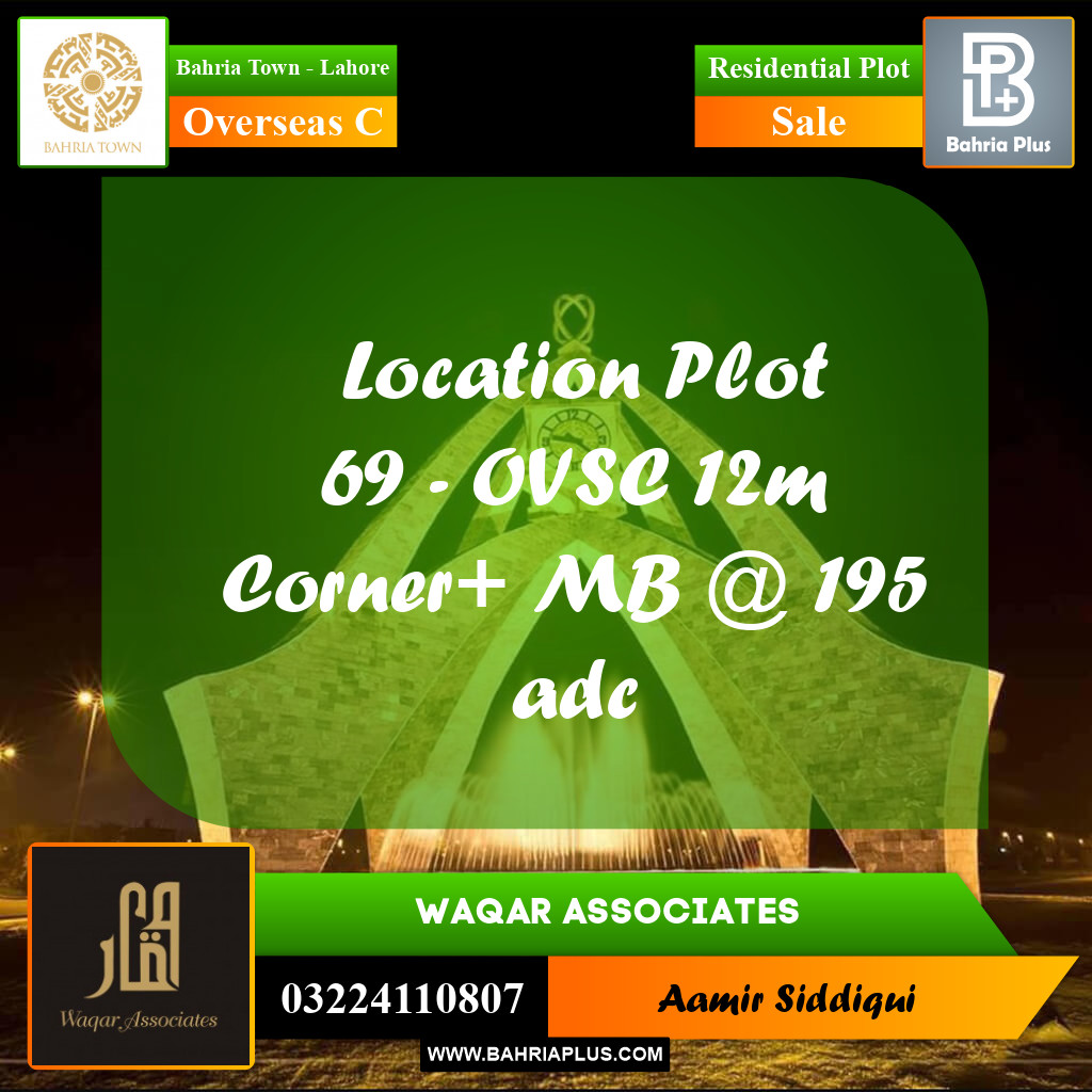 10 Marla Residential Plot for Sale in Overseas C -  Bahria Town, Lahore - (BP-358545)