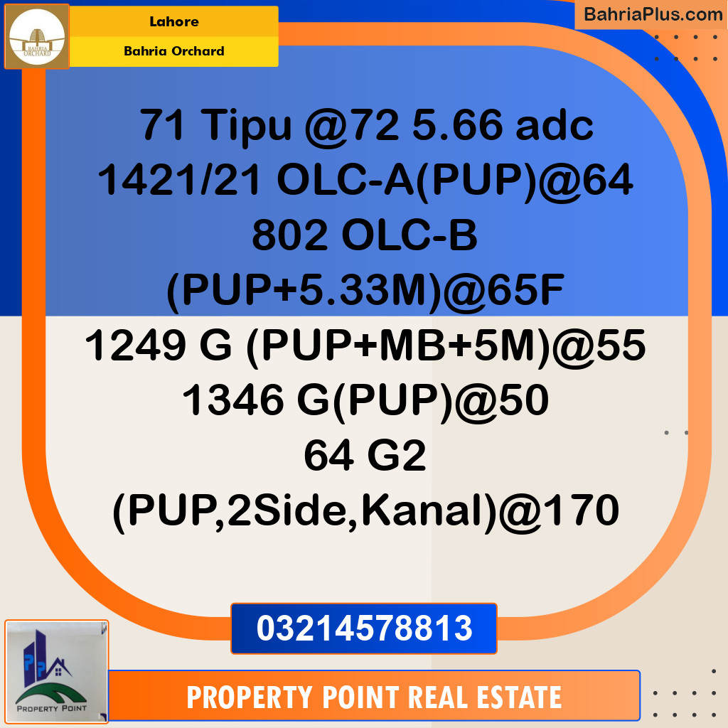 Residential Plot for Sale in Bahria Orchard, Lahore - (BP-358551)