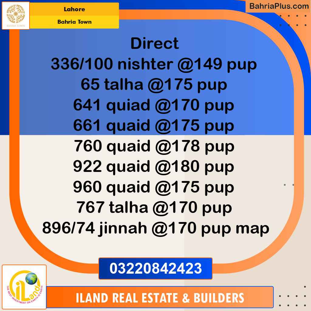 Residential Plot for Sale in Bahria Town, Lahore - (BP-358570)