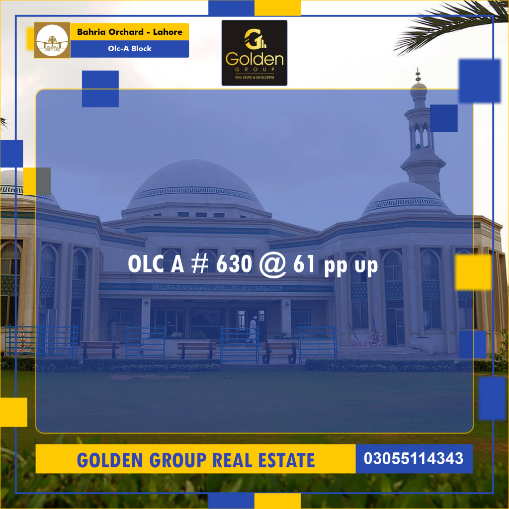 5 Marla Residential Plot for Sale in OLC-A Block -  Bahria Orchard, Lahore - (BP-358576)