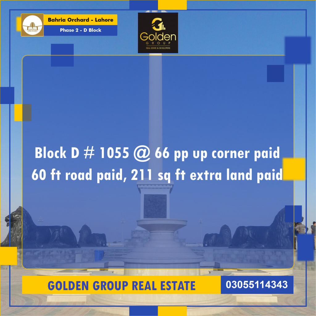 5 Marla Residential Plot for Sale in Phase 2 - D Block -  Bahria Orchard, Lahore - (BP-358593)