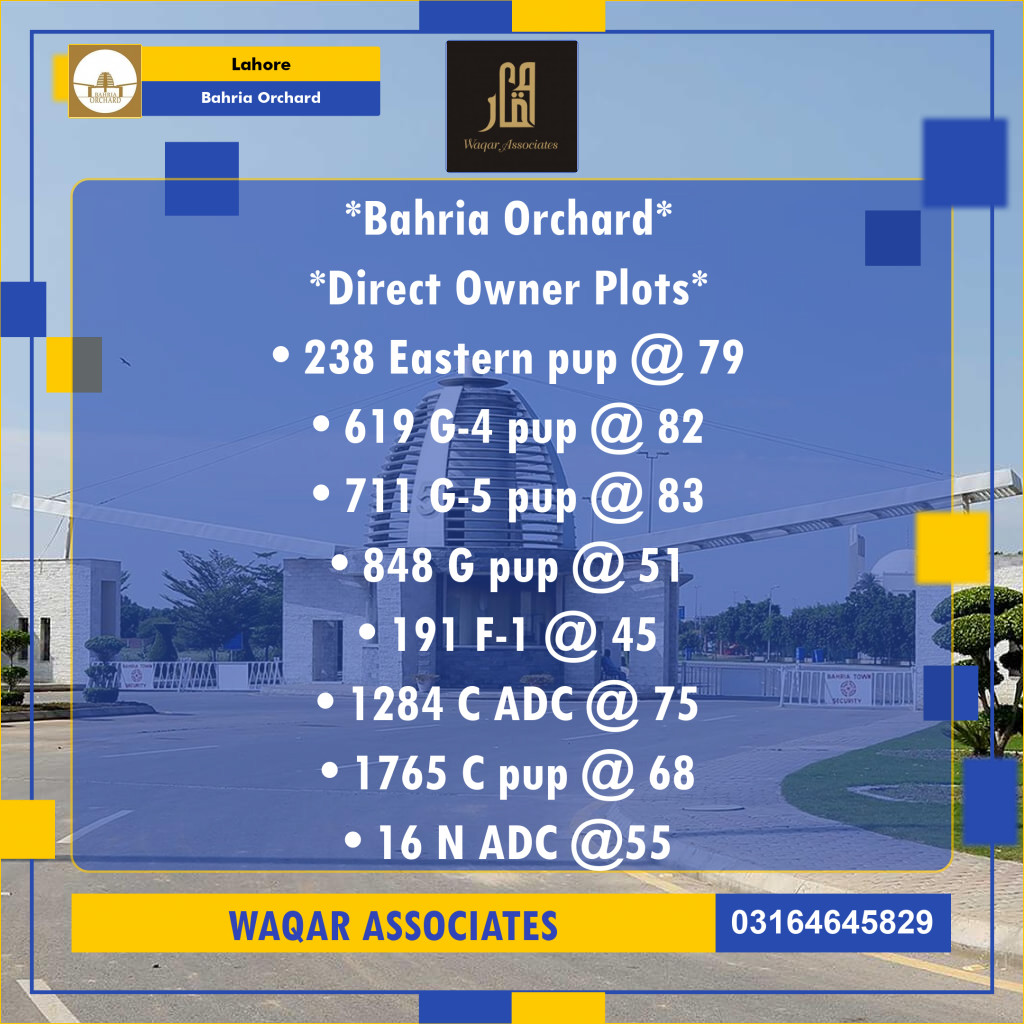 Residential Plot for Sale in Bahria Orchard, Lahore - (BP-358694)