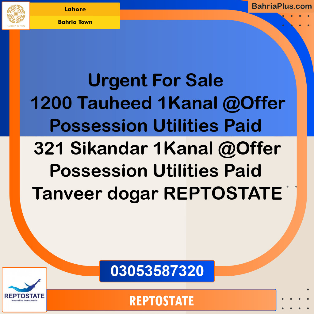 Residential Plot for Sale in Bahria Town, Lahore - (BP-358698)