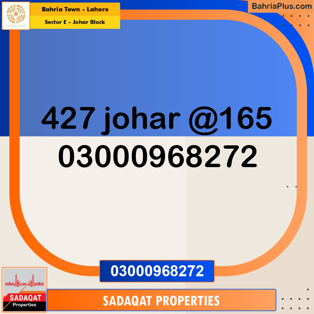 10 Marla Residential Plot for Sale in Sector E - Johar Block -  Bahria Town, Lahore - (BP-358718)