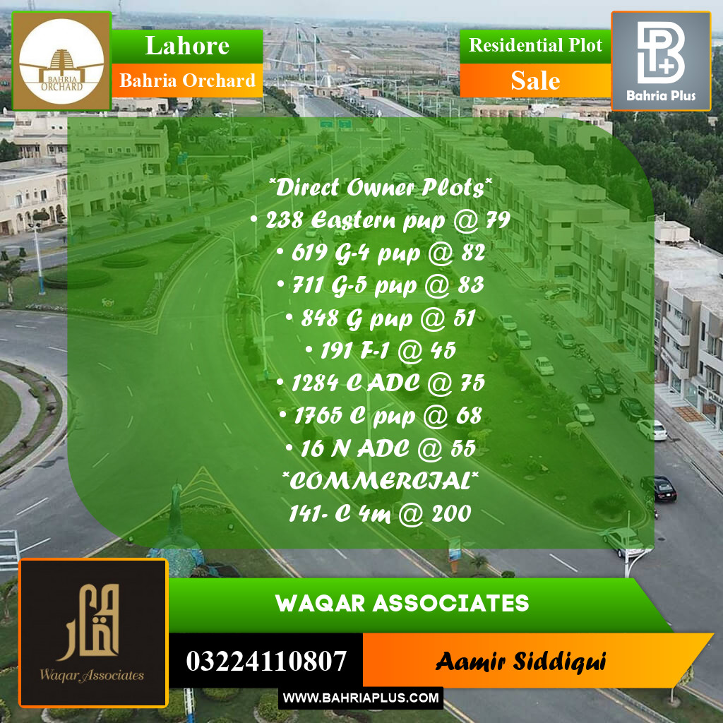 Residential Plot for Sale in Bahria Orchard, Lahore - (BP-358729)