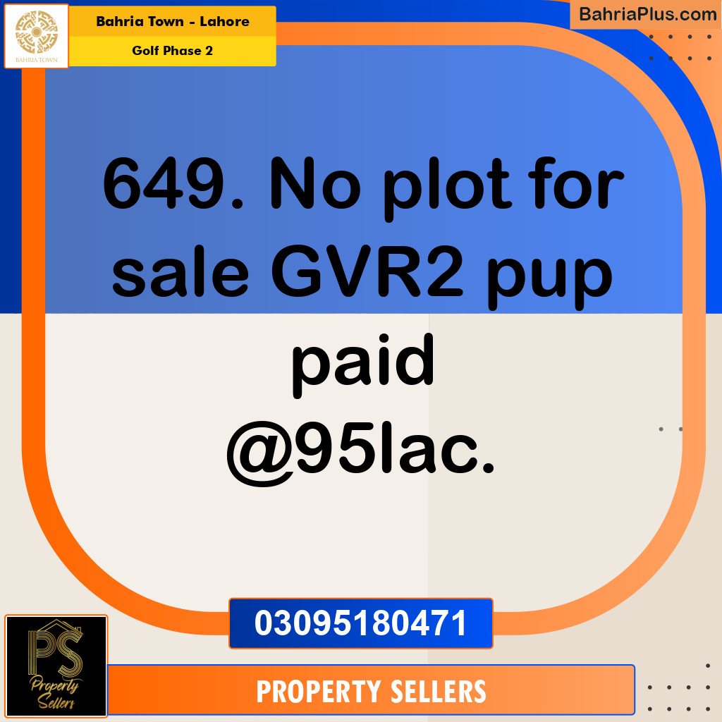 10 Marla Residential Plot for Sale in Golf Phase 2 -  Bahria Town, Lahore - (BP-358766)