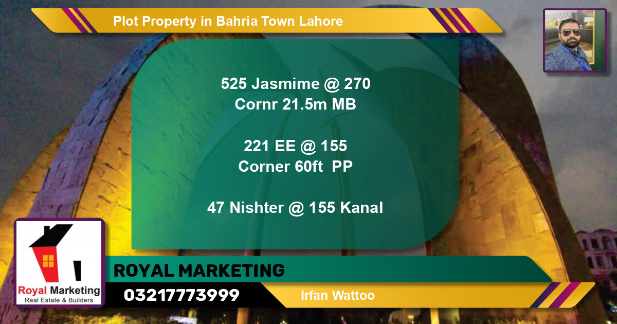 Residential Plot for Sale in Bahria Town, Lahore - (BP-35887)