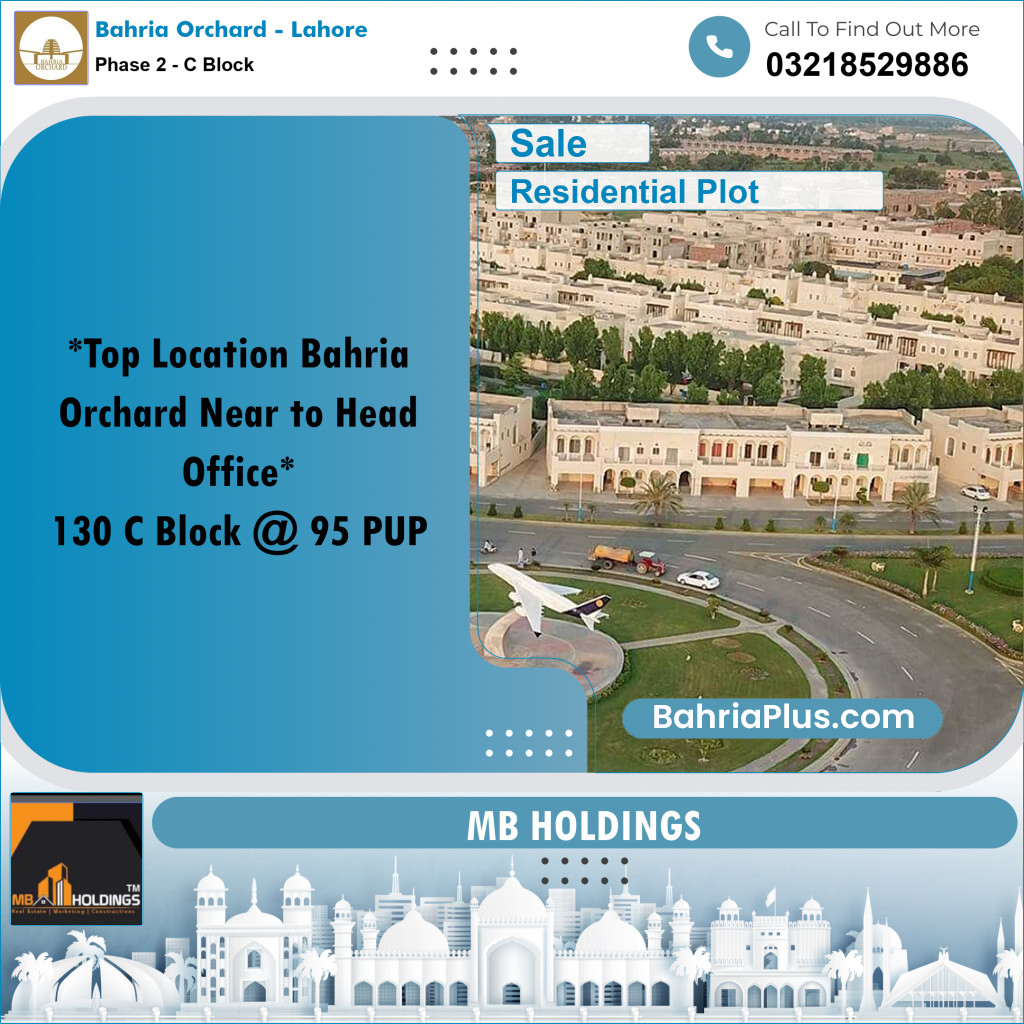 8 Marla Residential Plot for Sale in Phase 2 - C Block -  Bahria Orchard, Lahore - (BP-358881)