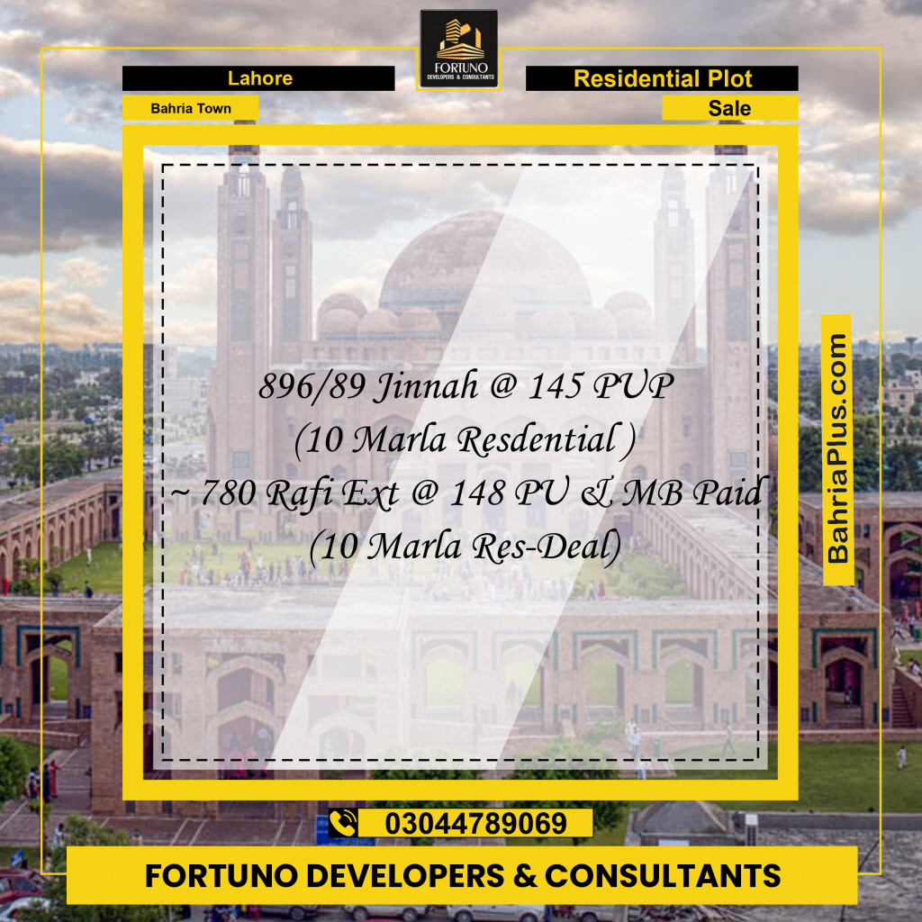 Residential Plot for Sale in Bahria Town, Lahore - (BP-358921)