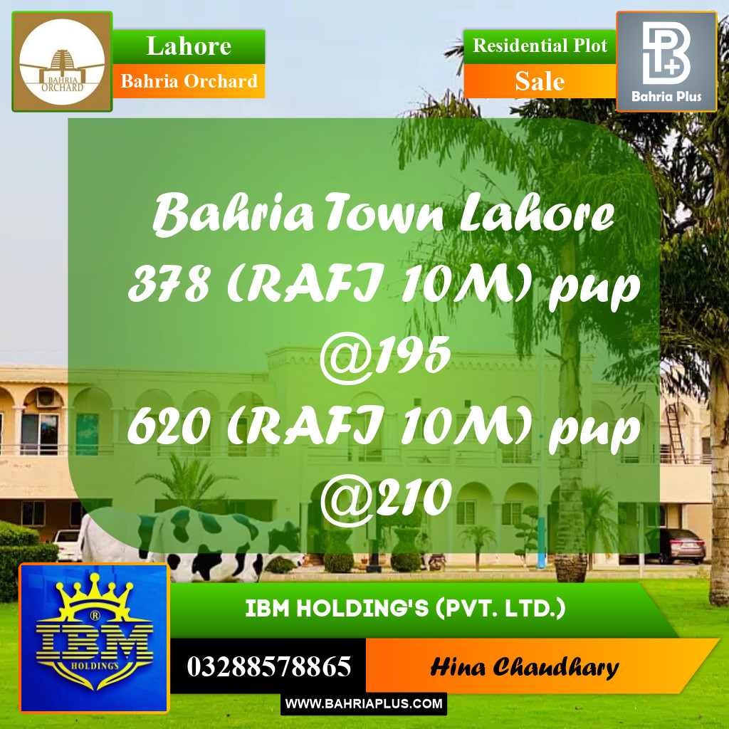 10 Marla Residential Plot for Sale in Bahria Orchard, Lahore - (BP-358926)