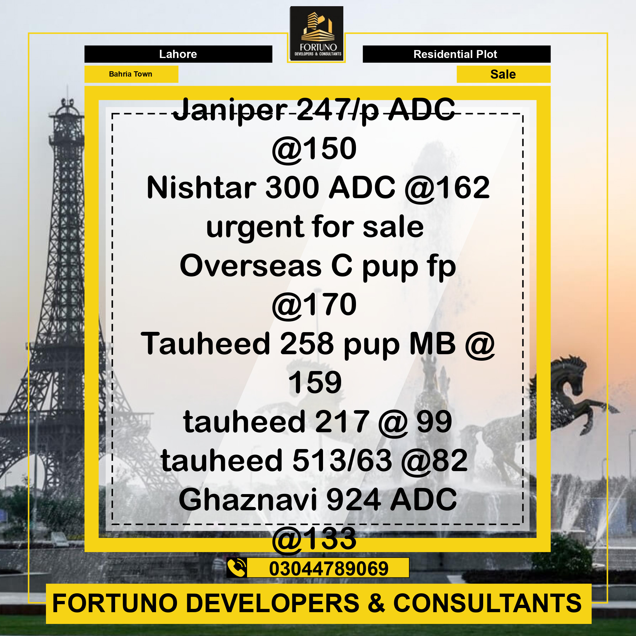 Residential Plot for Sale in Bahria Town, Lahore - (BP-358955)