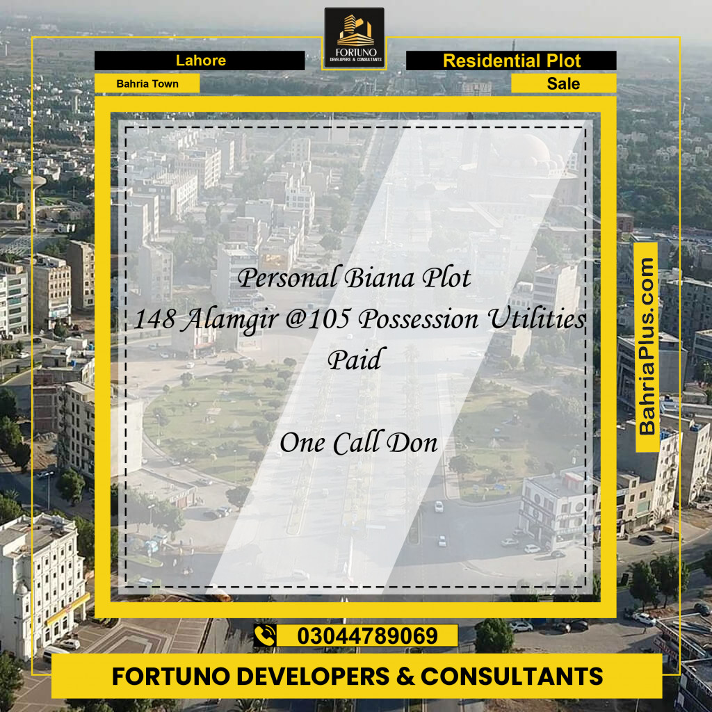 Residential Plot for Sale in Bahria Town, Lahore - (BP-358957)