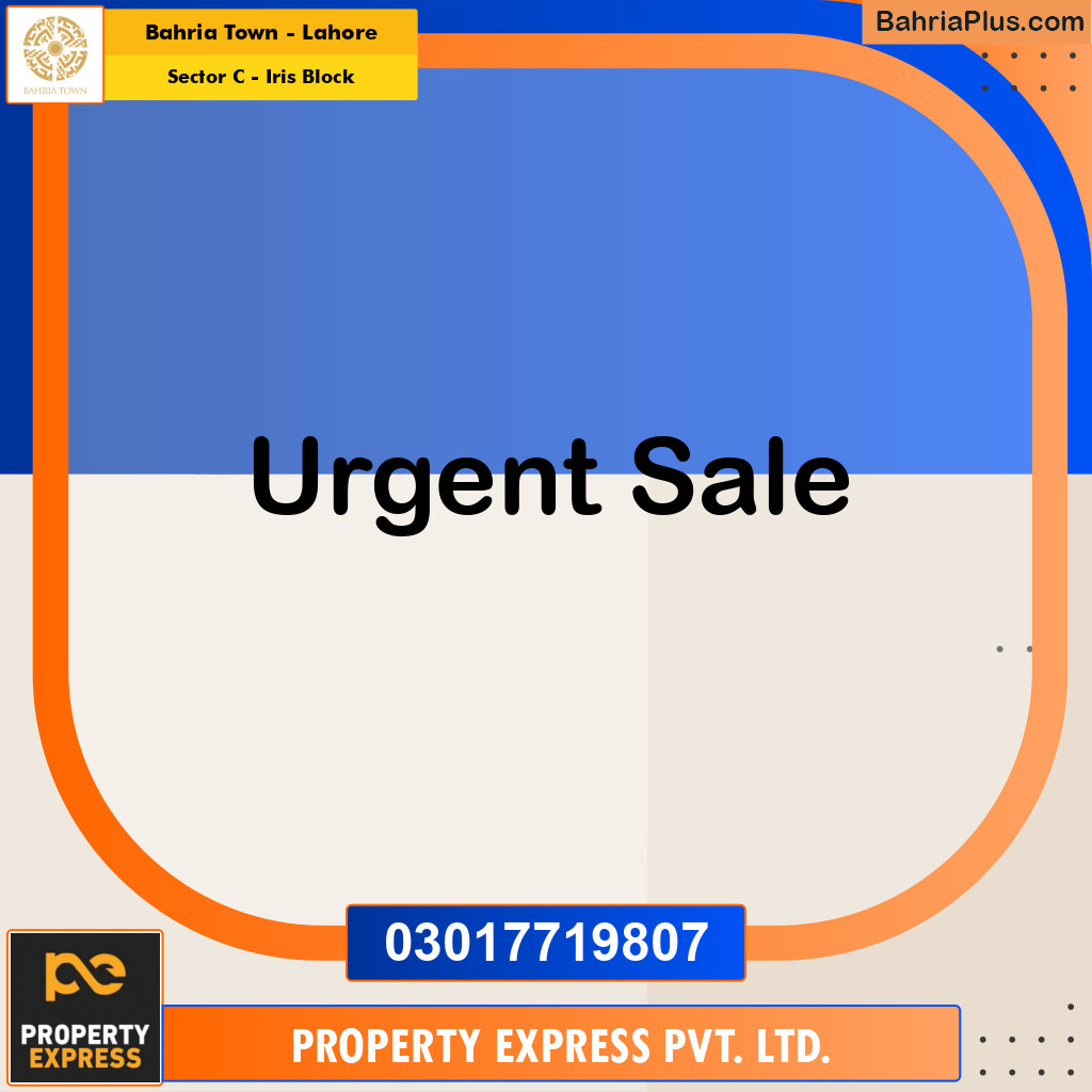 7 Marla Residential Plot for Sale in Sector C - Iris Block -  Bahria Town, Lahore - (BP-358983)