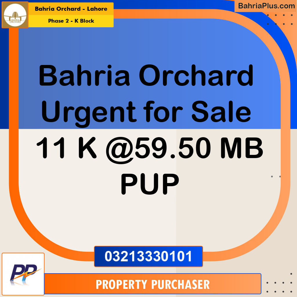 5 Marla Residential Plot for Sale in Phase 2 - K Block -  Bahria Orchard, Lahore - (BP-359240)