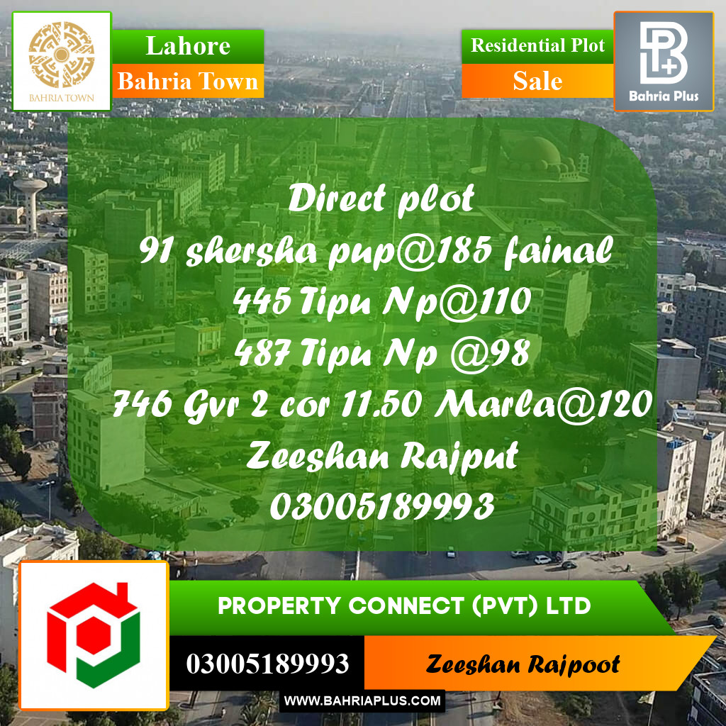 Residential Plot for Sale in Bahria Town, Lahore - (BP-360085)
