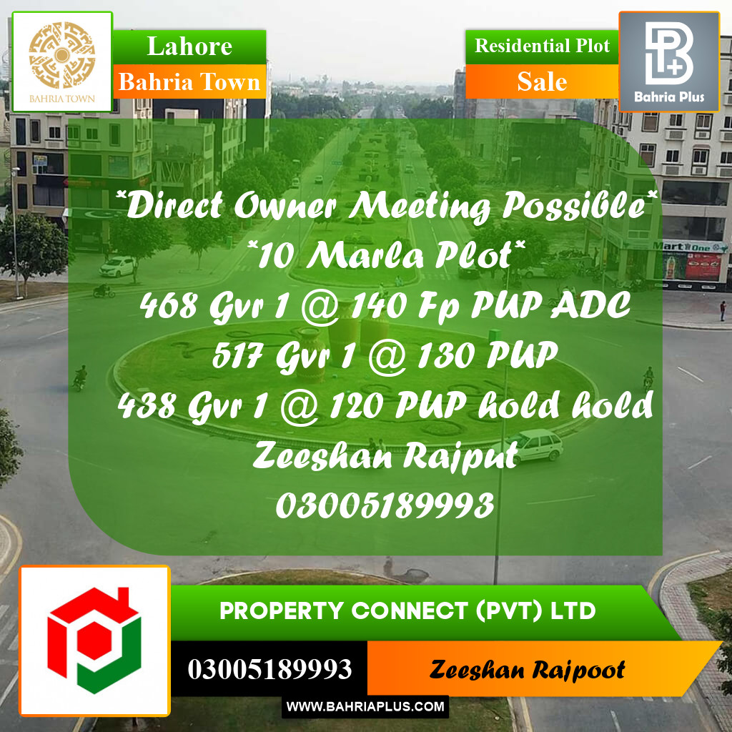 Residential Plot for Sale in Bahria Town, Lahore - (BP-360087)