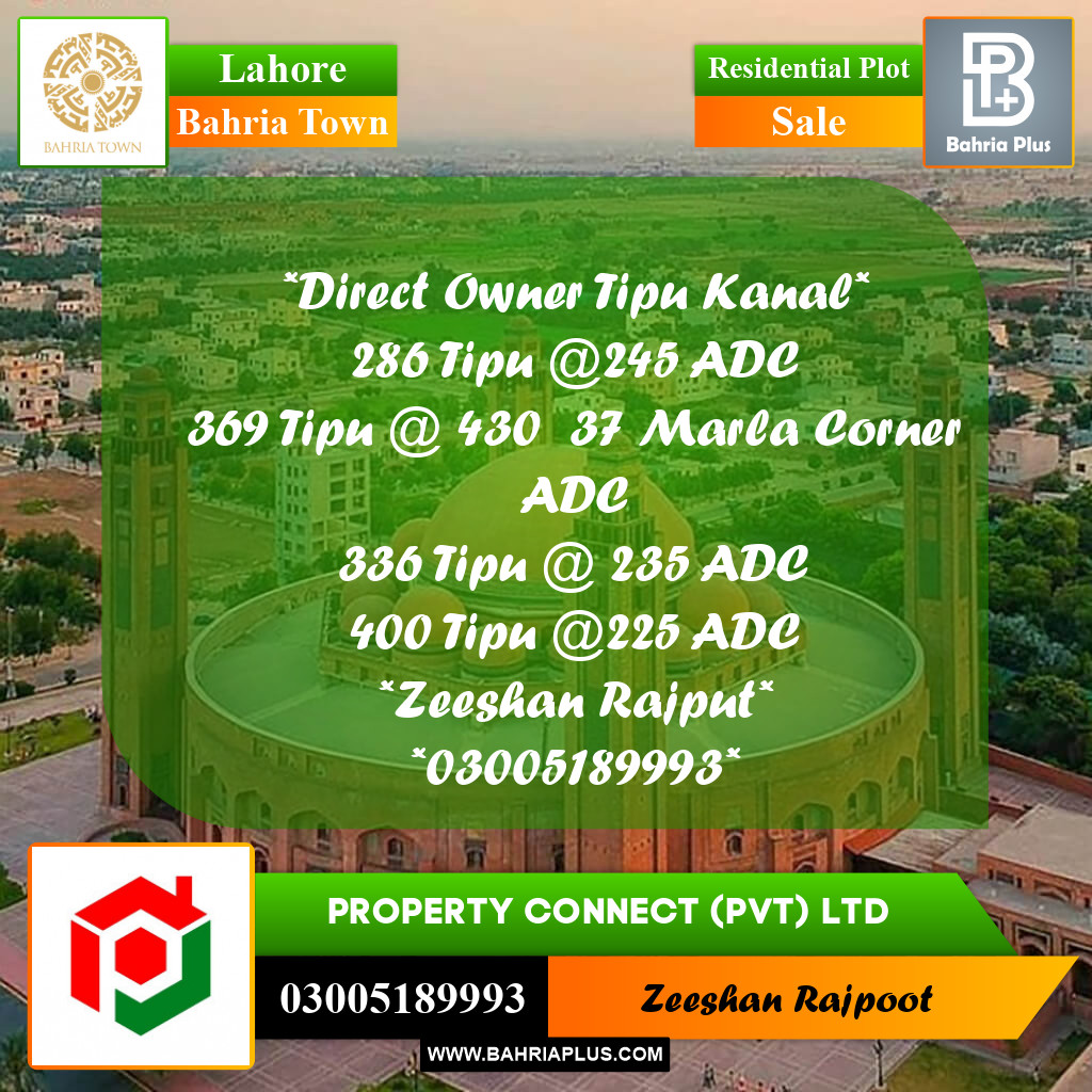 Residential Plot for Sale in Bahria Town, Lahore - (BP-360088)