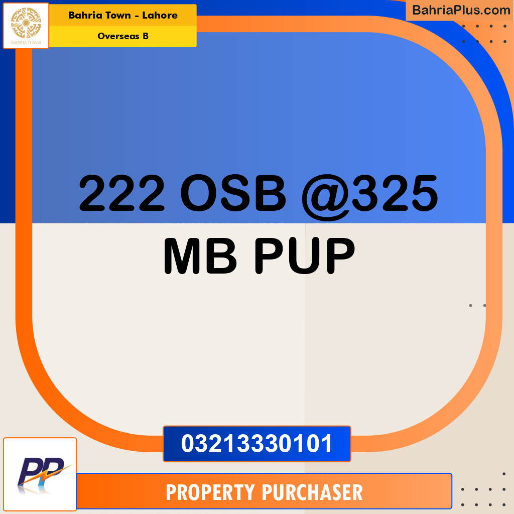 1 Kanal Residential Plot for Sale in Overseas B -  Bahria Town, Lahore - (BP-360162)