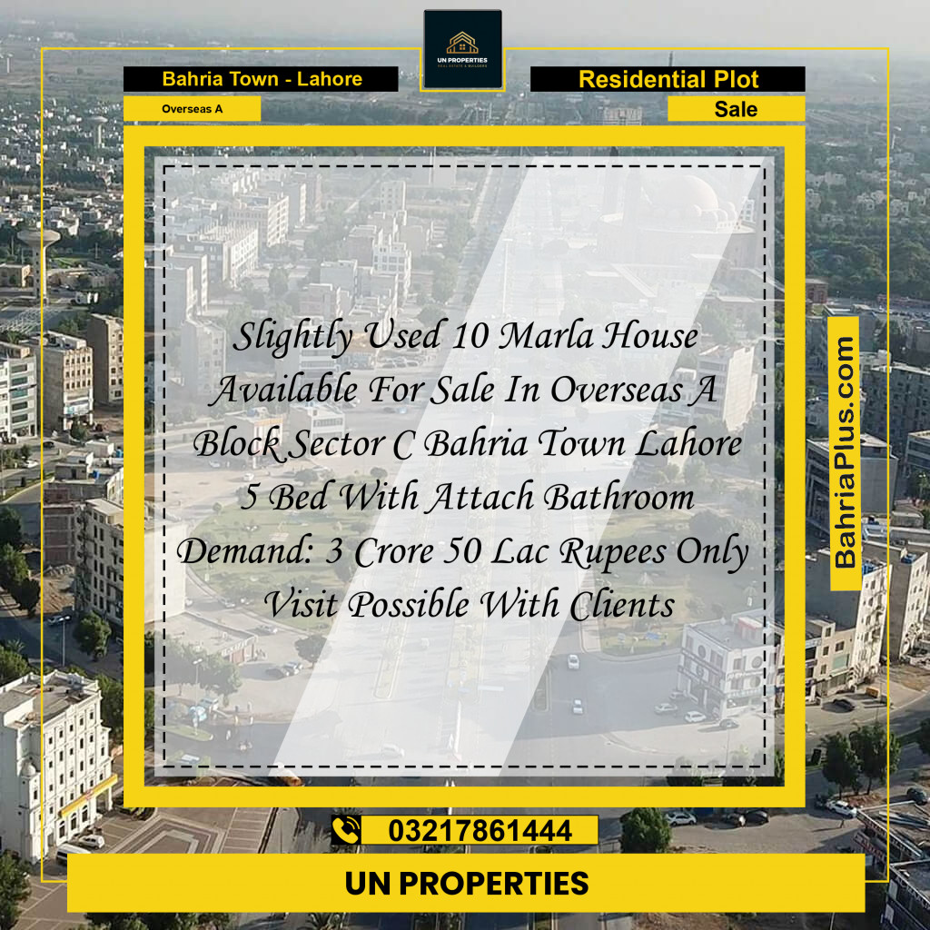 10 Marla Residential Plot for Sale in Overseas A -  Bahria Town, Lahore - (BP-360327)