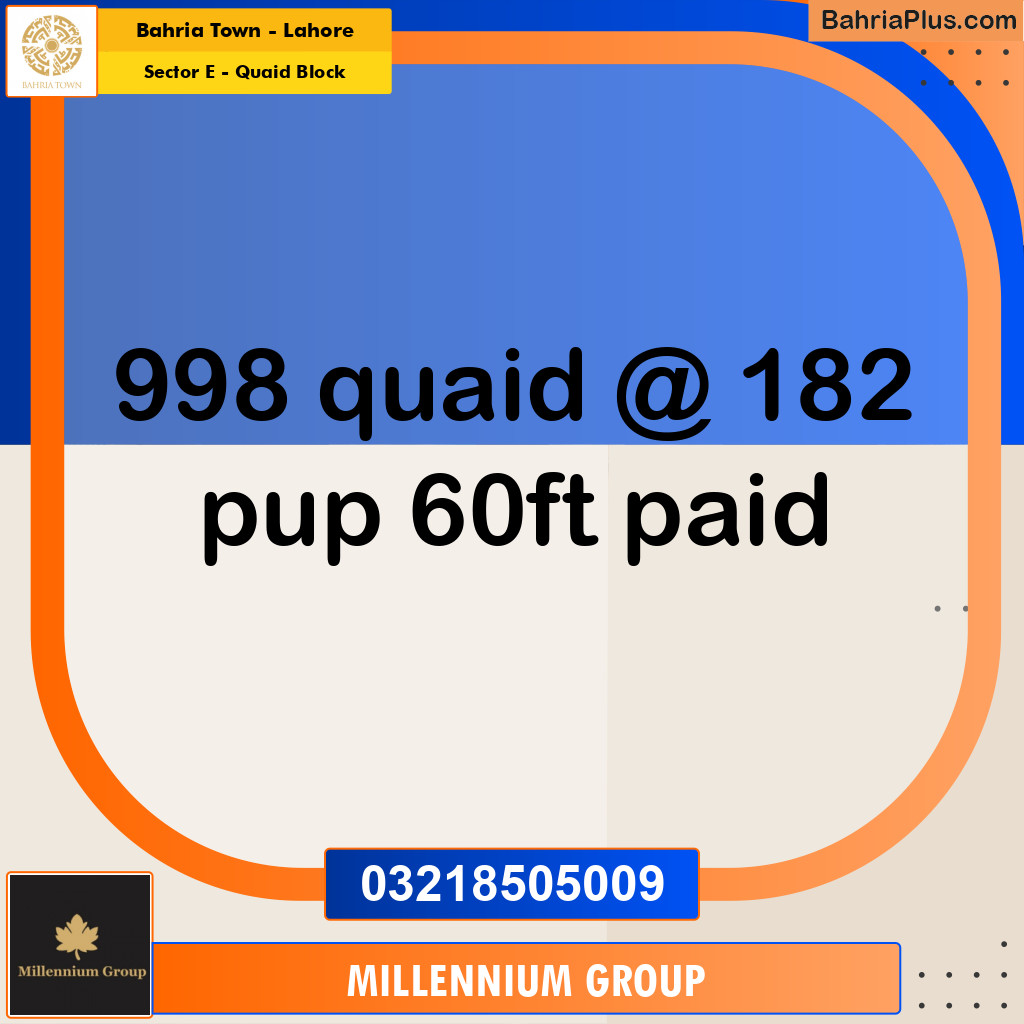 10 Marla Residential Plot for Sale in Sector E - Quaid Block -  Bahria Town, Lahore - (BP-360328)