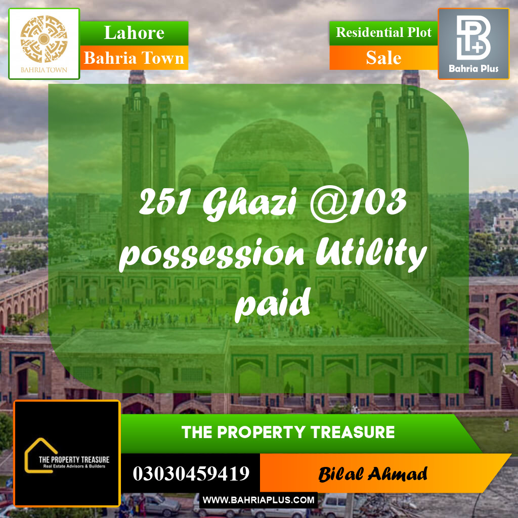 10 Marla Residential Plot for Sale in Bahria Town, Lahore - (BP-360340)