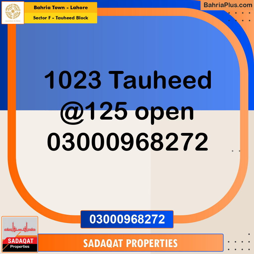 10 Marla Residential Plot for Sale in Sector F - Tauheed Block -  Bahria Town, Lahore - (BP-360350)