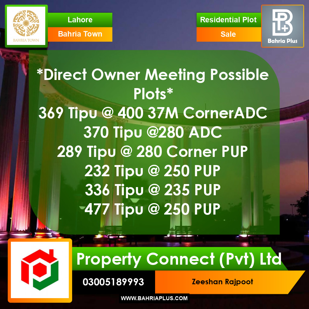 Residential Plot for Sale in Bahria Town, Lahore - (BP-360392)